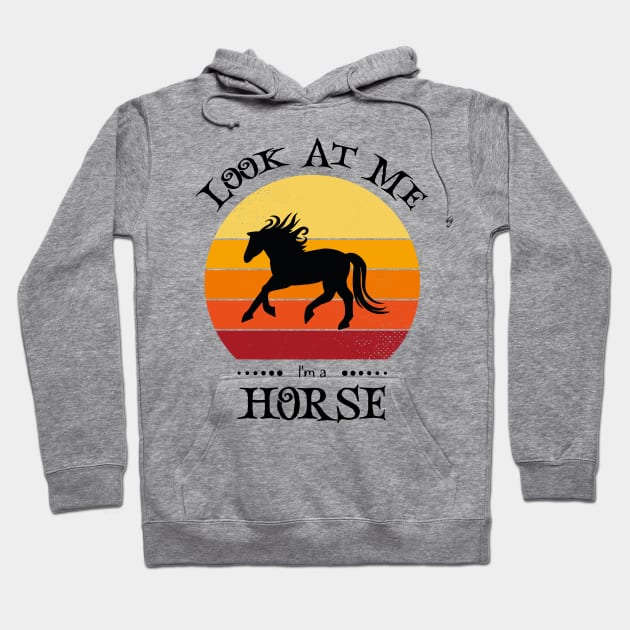 Funny Halloween Retro Vintage Horse Hoodie by Art master